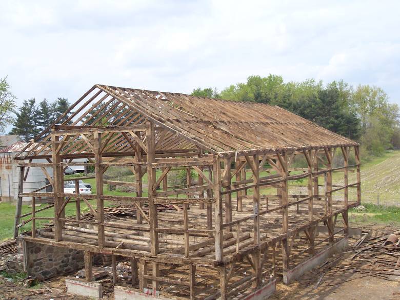 Shafer Barn Exterior with Siding Removed